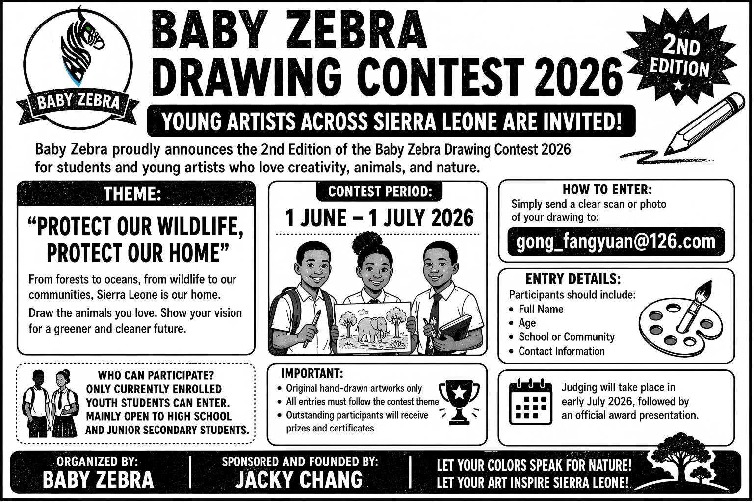Baby Zebra Launches 2026 Drawing Contest Newspaper Campaign in Sierra Leone.   May 28, 2026